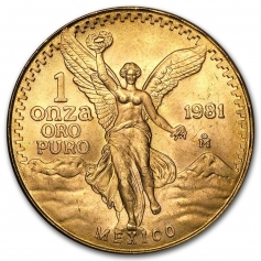 Золотая инвестиционная монета Мексики "Либертад" (Свобода) 31,1 грамм 1981 год